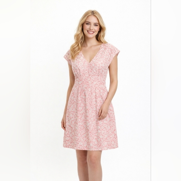 Vintage Dresses & Skirts - Vintage 100% Silk Isabella Bird Cap Sleeves Feminine‎ Pink Floral Dress  Size 4